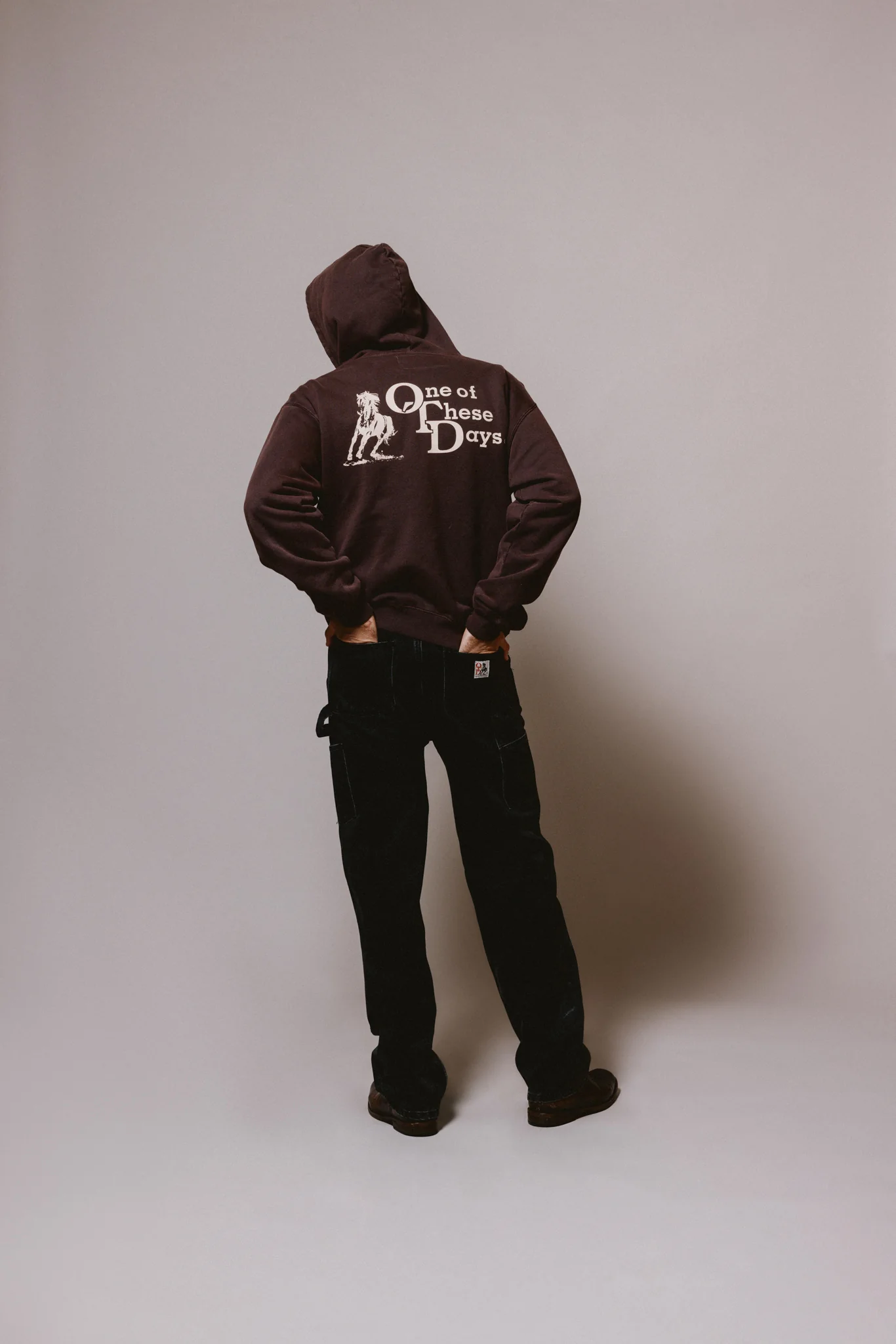 OTD Stacked Logo Zip Up Sweatshirt | Dark Brown - Image 8
