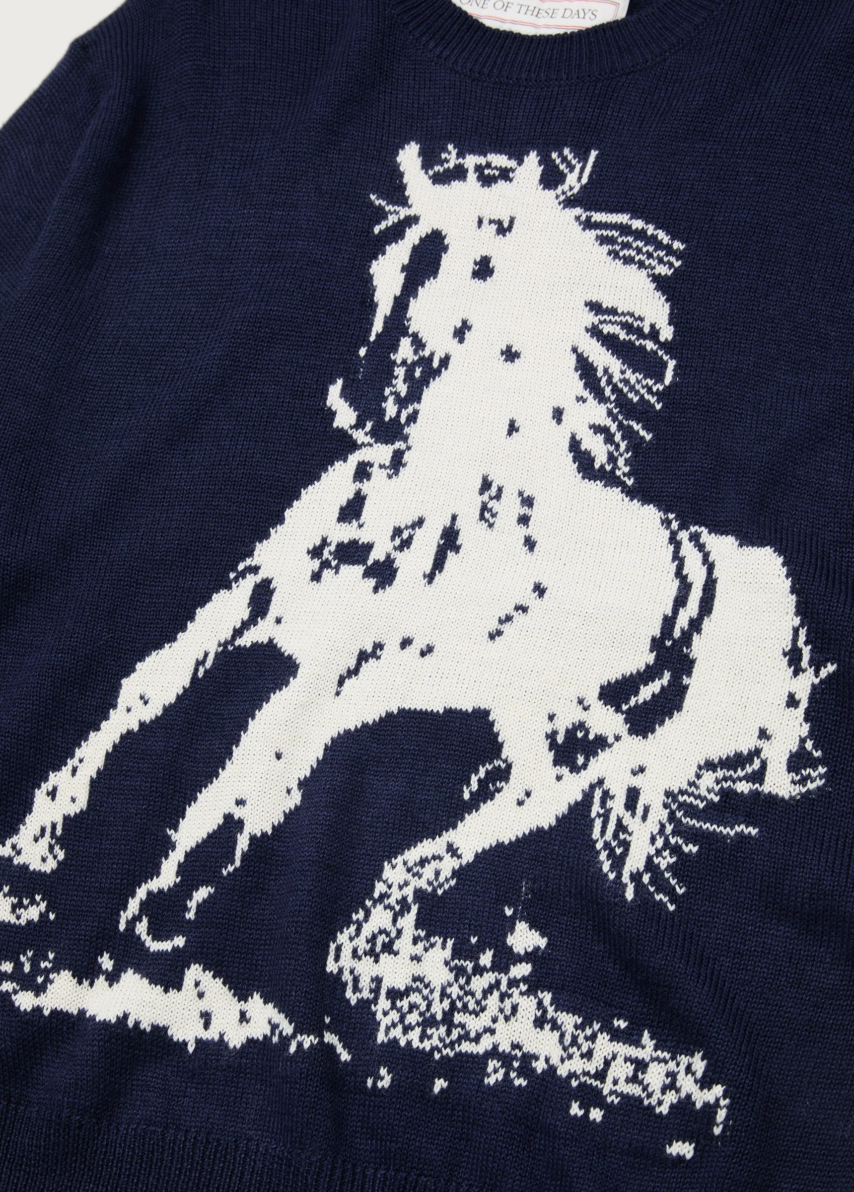 Running Horse Knit Sweater | Navy - Image 3