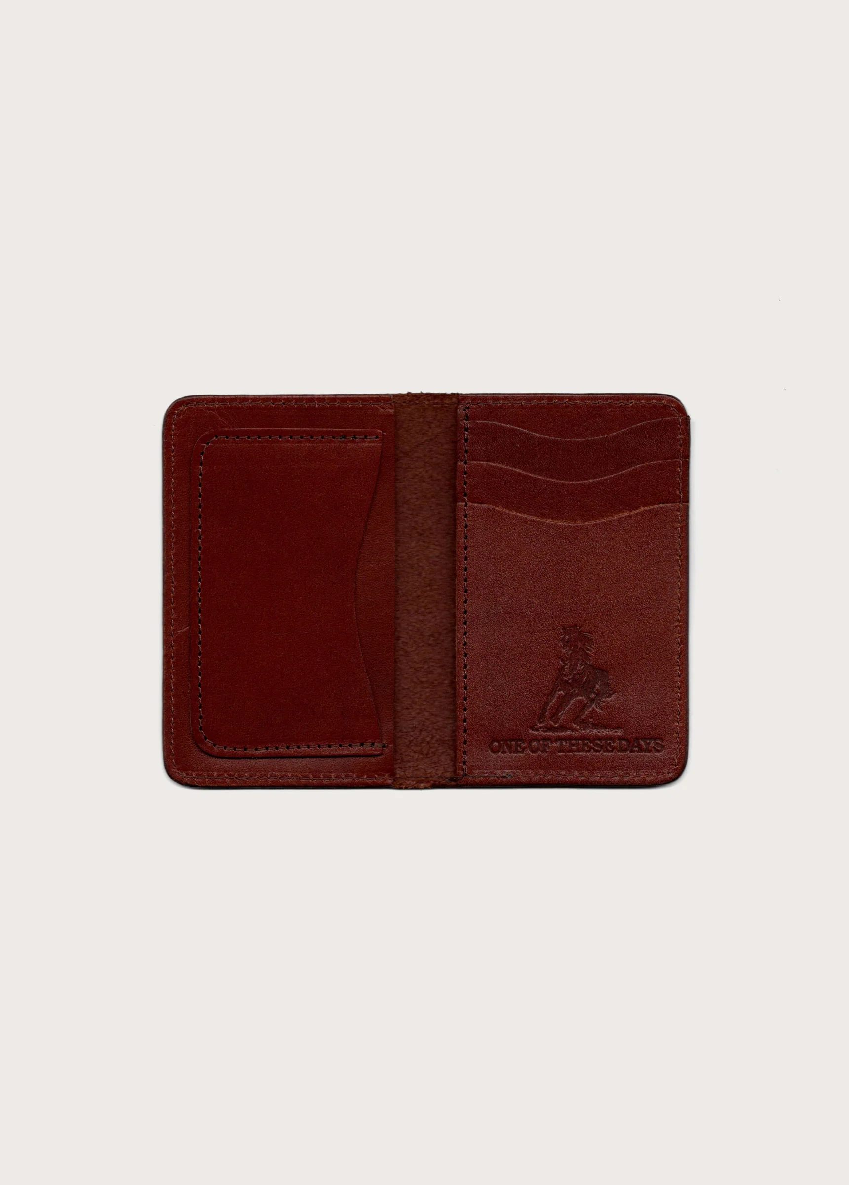 Running Horse Logo Leather Card Holder | Brown - Image 2