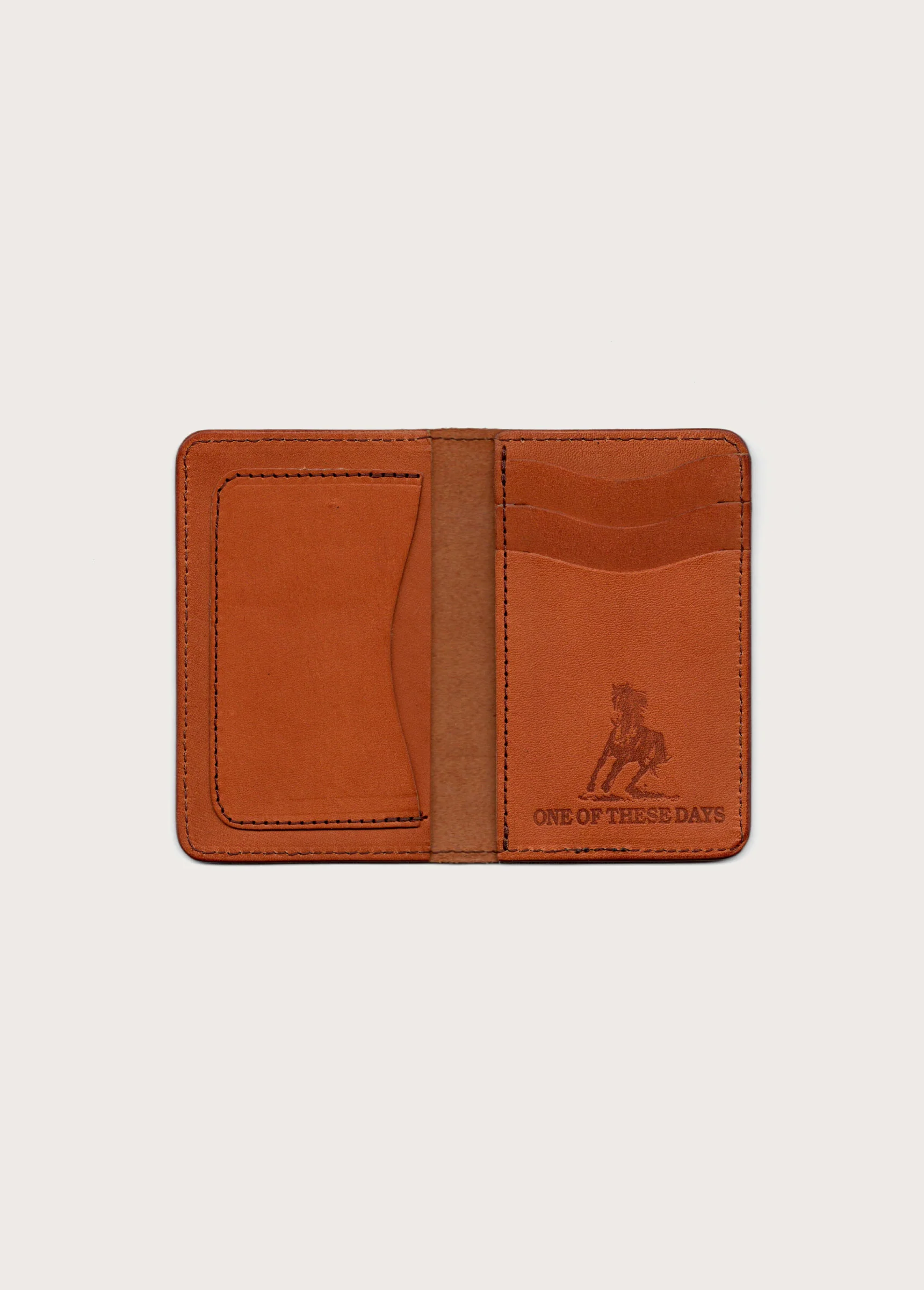 Running Horse Logo Leather Card Holder | Tan - Image 2