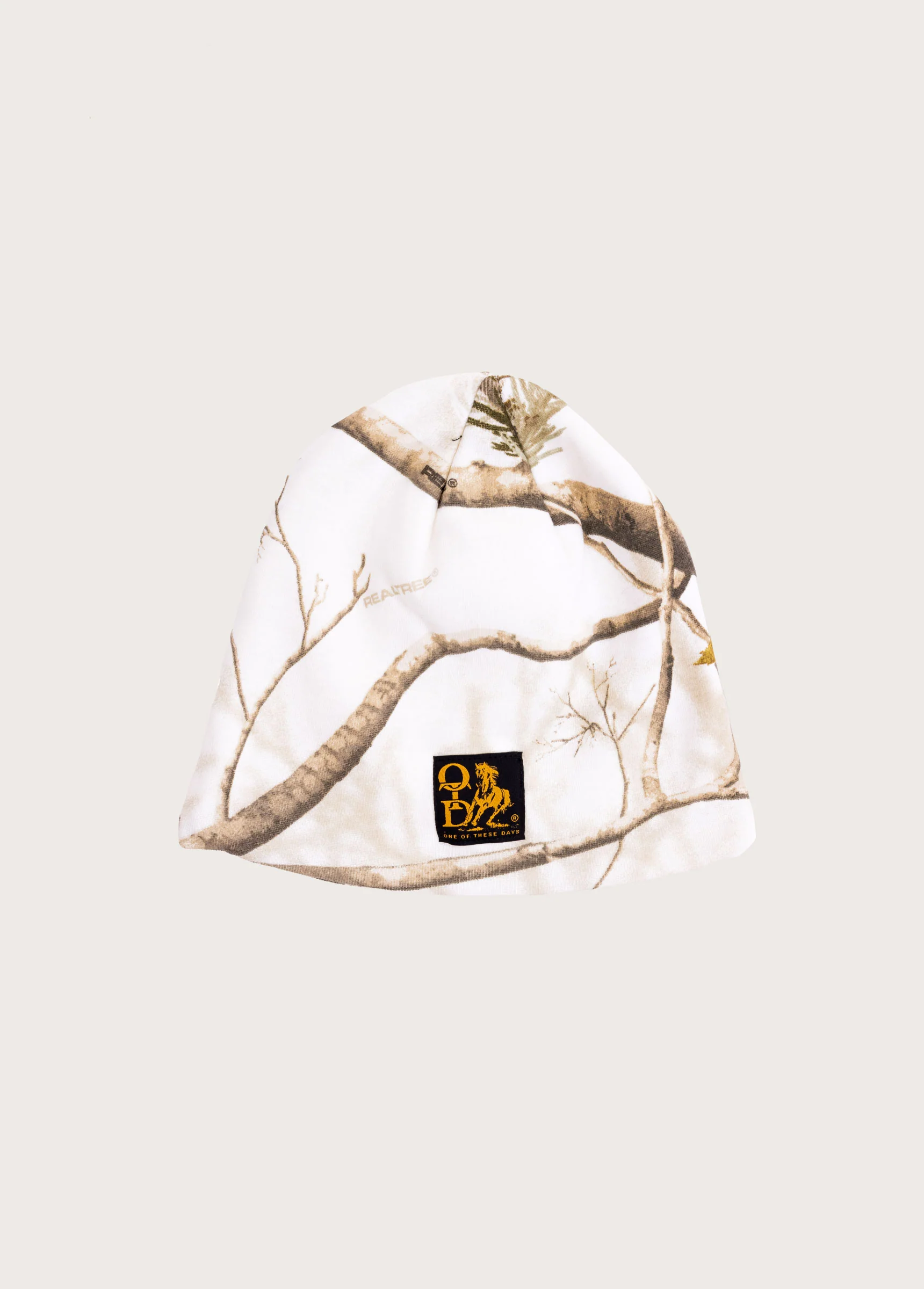 Square OTD Horse Woven Beanie | White