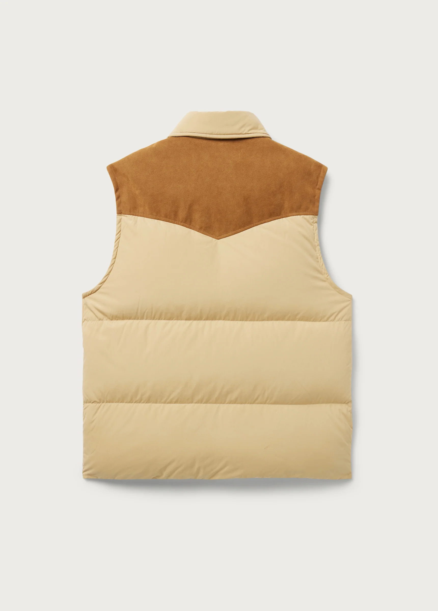 Suede Puffer Vest | Tan - Image 3