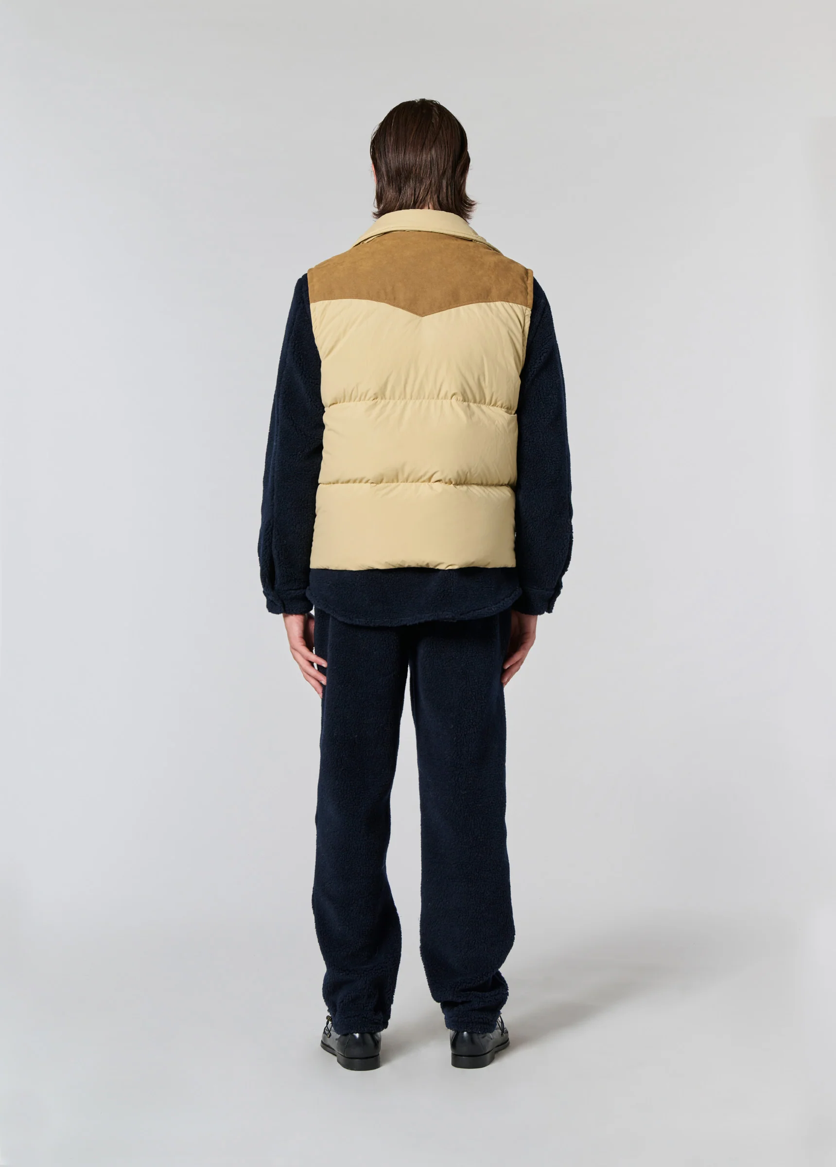 Suede Puffer Vest | Tan - Image 6