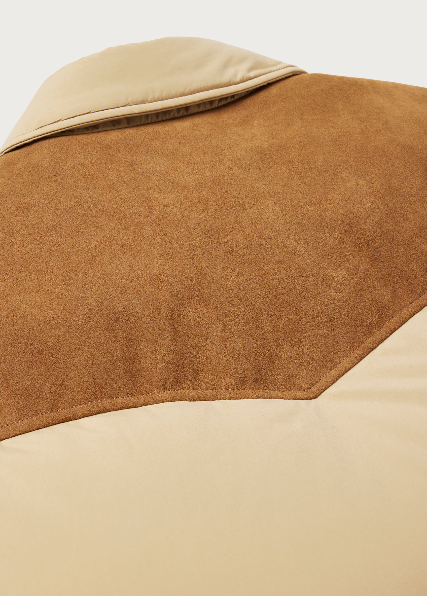 Suede Puffer Vest | Tan - Image 8