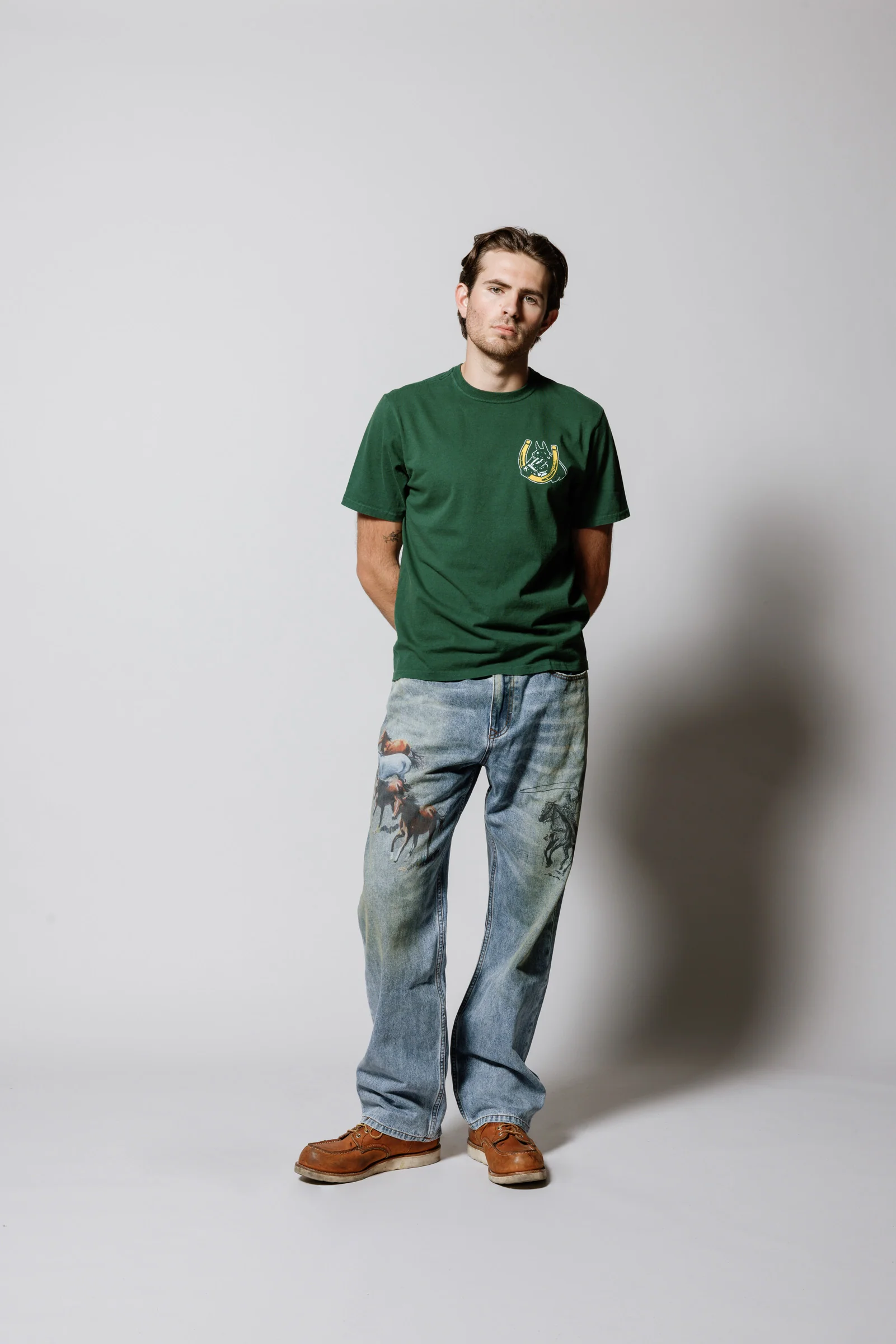 Valley Riders T-Shirt | Sun Faded Washed Forest Green - Image 5