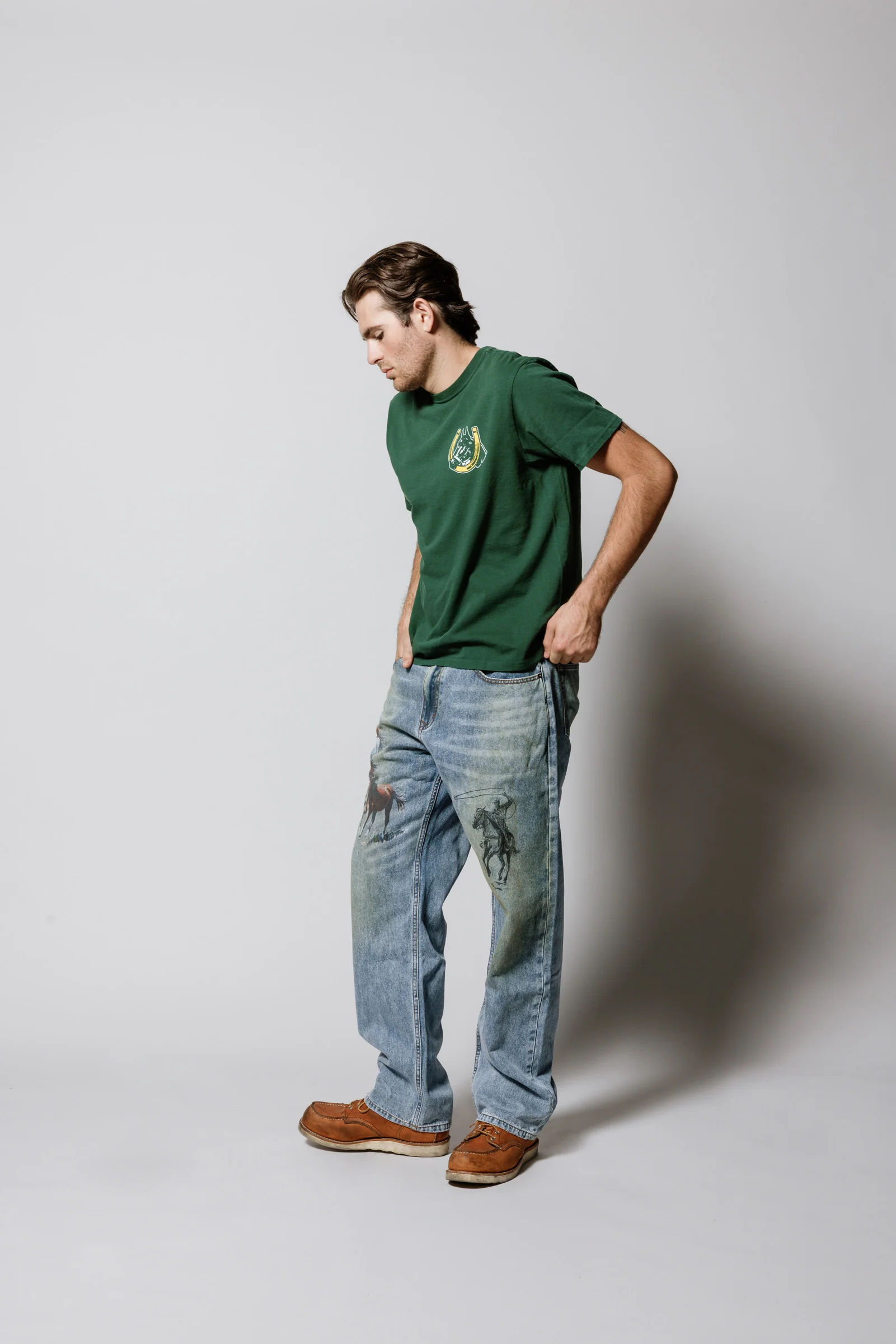 Valley Riders T-Shirt | Sun Faded Washed Forest Green - Image 6