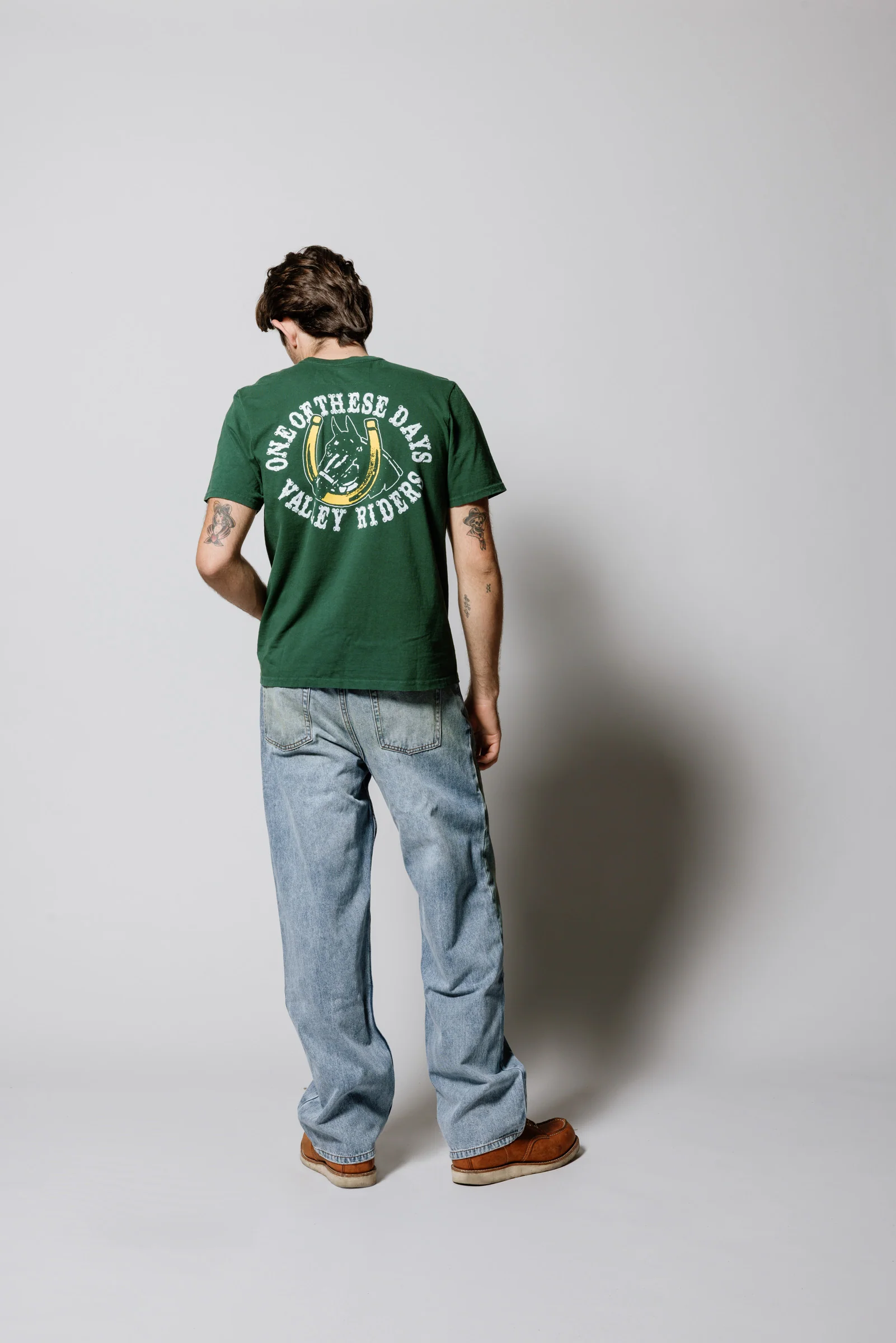 Valley Riders T-Shirt | Sun Faded Washed Forest Green - Image 7