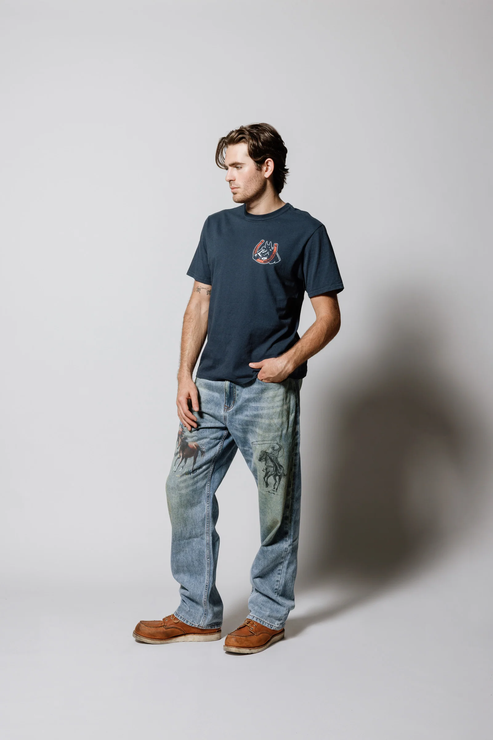 Valley Riders T-Shirt | Sun Faded Washed Navy - Image 6