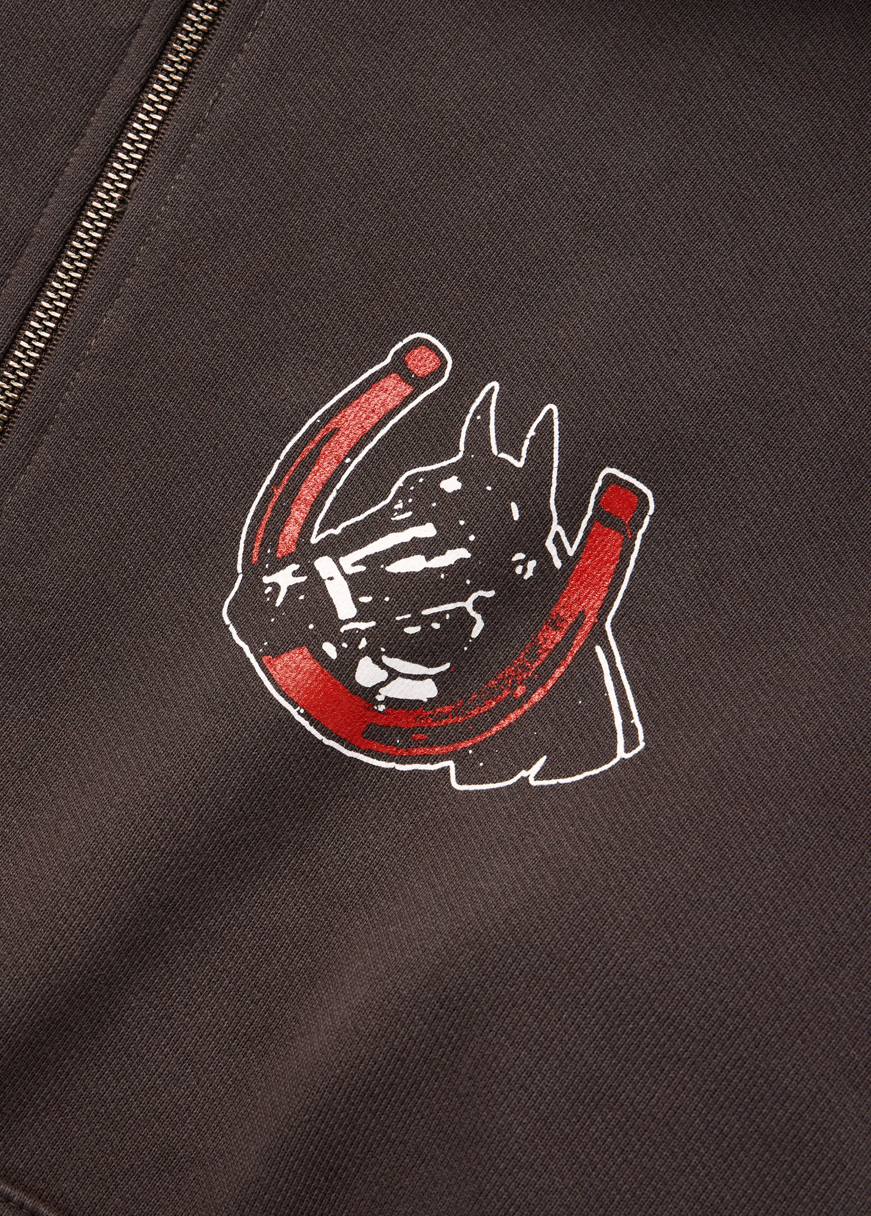 Valley Riders Zip Up Hooded Sweatshirt | Sun Faded Washed Brown - Image 3