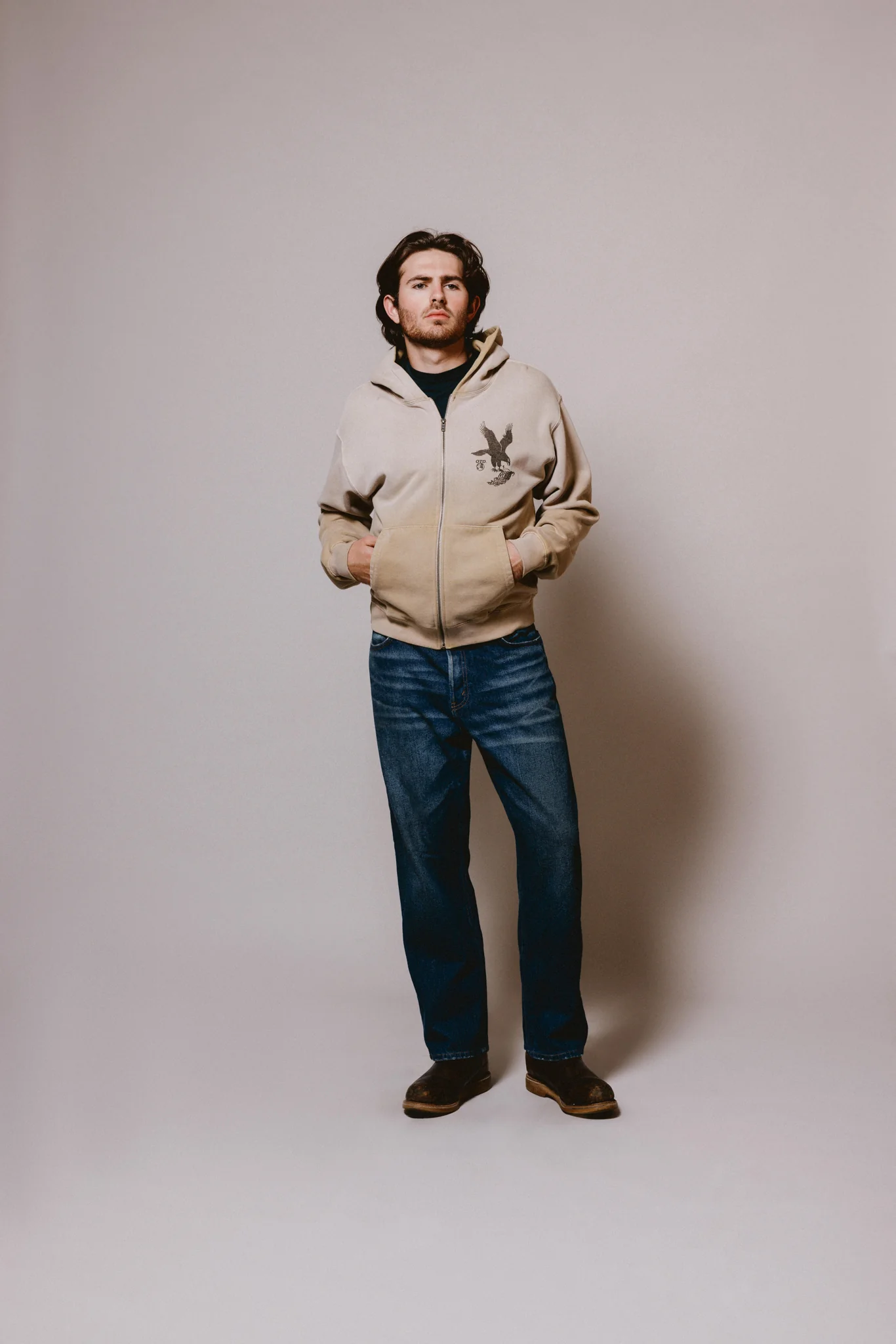 Where Eagles Dare Zip Hoodie | Sand - Image 5