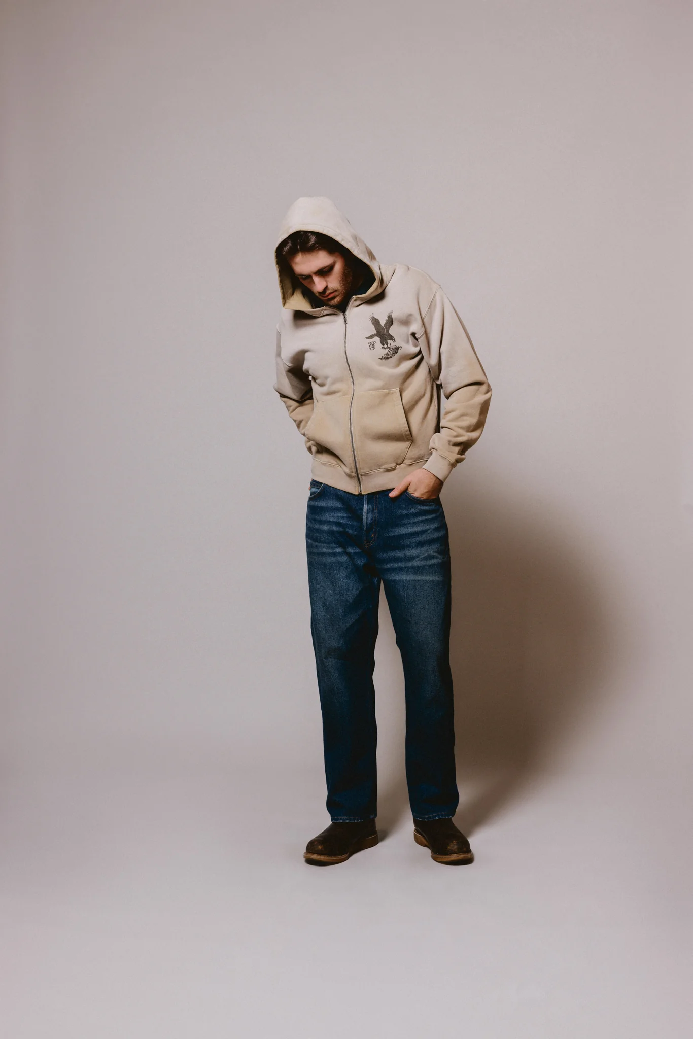 Where Eagles Dare Zip Hoodie | Sand - Image 6