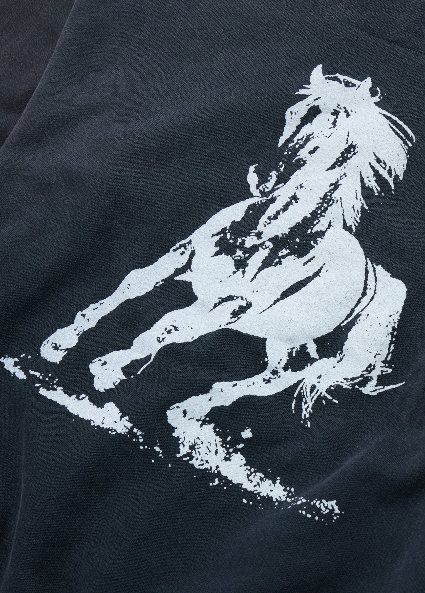 Xerox Running Horse Hoodie | Sun Faded Washed Black - Image 4