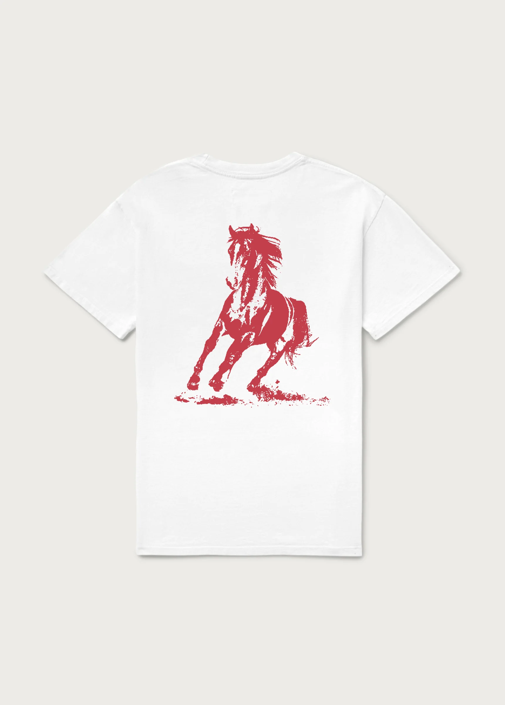 Xerox Running Horse Tee | White/Burgundy - Image 2